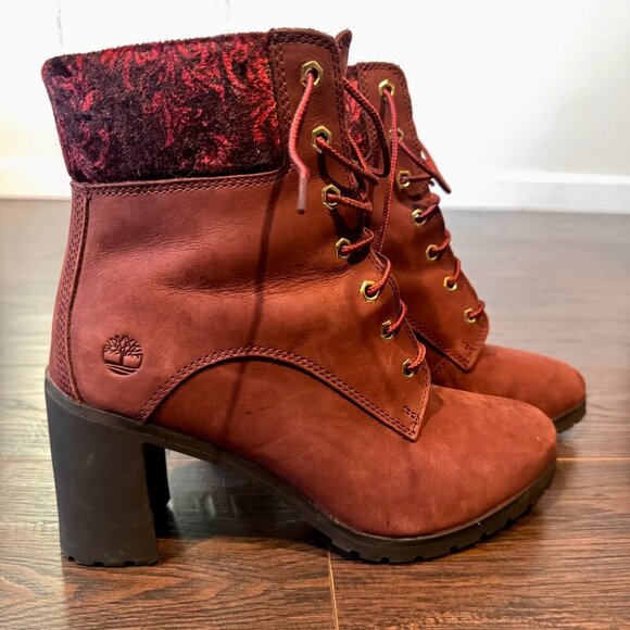 TIMBERLAND | Women's Burgundy Heel Boot Tim's 9.5 - Picture 8 of 9